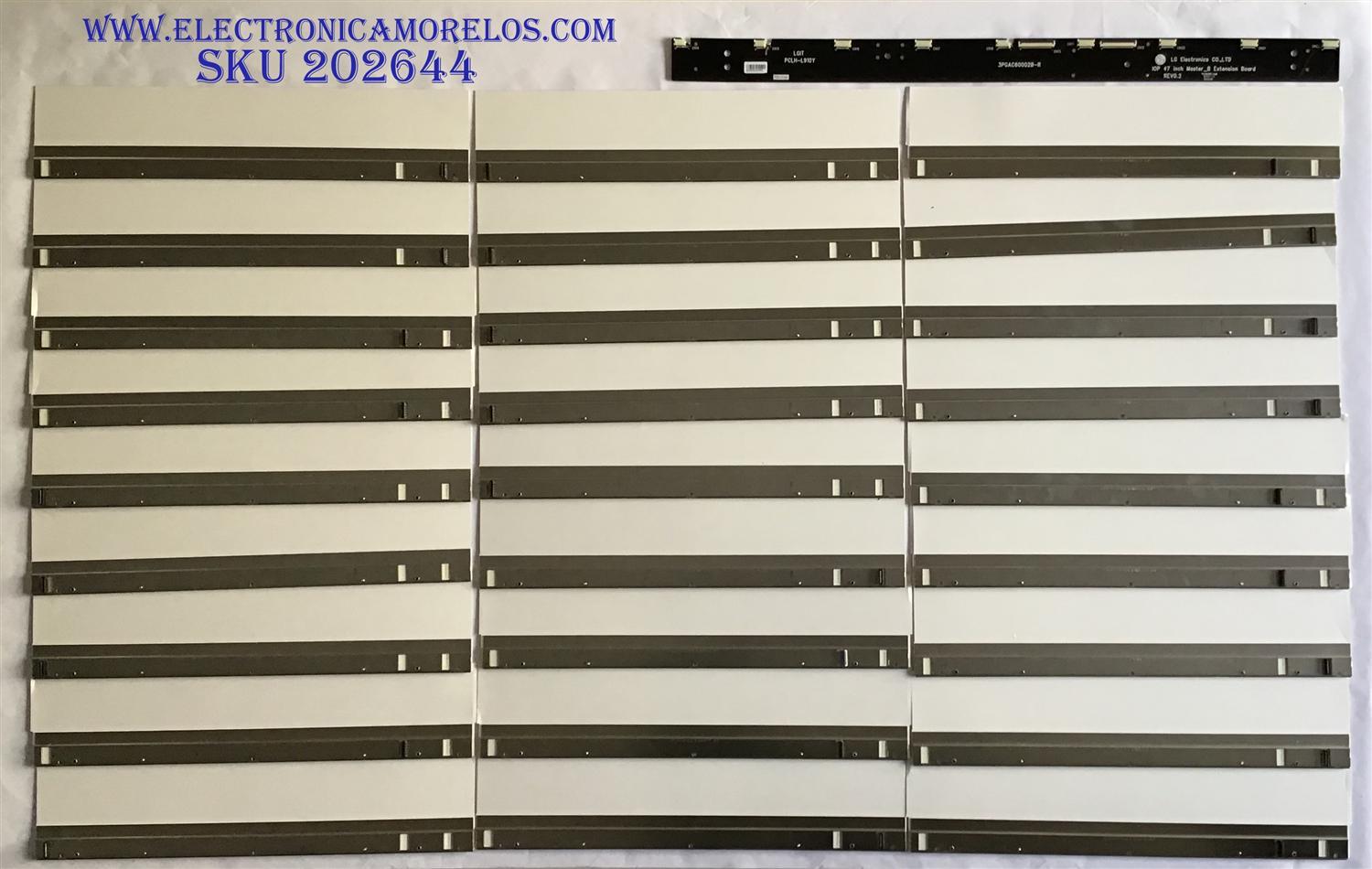KIT DE LED'S PARA TV LG (27 PIEZAS) / MGJ62082201 / MGJ62082101 / 3PGAC60002B-R / 3PGAC60002A-R / PCLH-L910Y / PCLH-L910X / PANEL LE85M47T240V5 / LE95M47T480V5  / MODELO 47LE8500-UA
