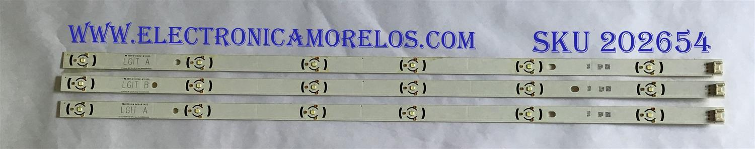 KIT DE LEDS PARA TV LG 3 PIEZAS /6916L-1974A/6916L-1975A/LG INNOTEK DRT 3.0 32"_A TYPE REV0.2/LG INNOTEK DRT 3.0 32"_B TYPE REV0.2/CEM-3-N 94V-0 1433/PANEL LC320DUG(FG)(A3)/MODELOS 32LB560B-UZ BUSMLJM/MAS MODELOS EN DESCRIPCION 