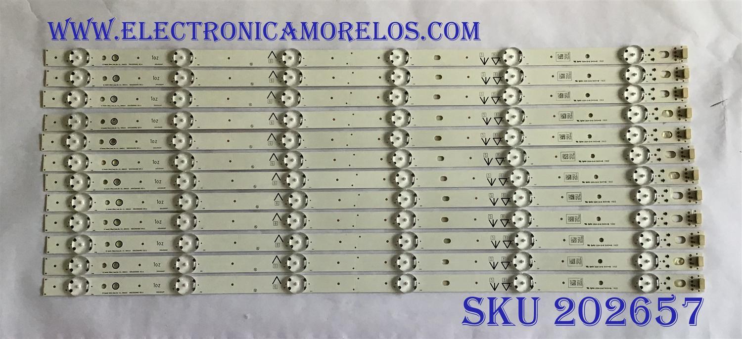 KIT DE LED'S PARA TV (12 PIEZAS) / UDULED0GS063 / 55W3S2P / PANEL U6DR0XH / MODELO 55PFL6921/F7 DS1