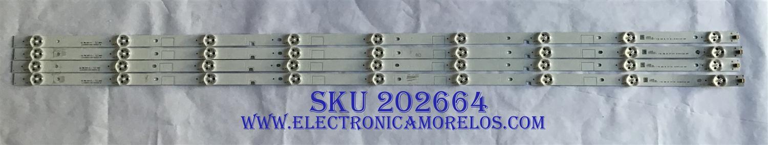KIT DE LED´S PARA TV HISENSE (4 PIEZAS) / JL.D49091330-003CS-M / 1170367 / 17B 30 B1 D180125 WH / PANEL HD490K3U32-TX\S0\GM\ROH / MODELO 49H6E - Imagen 1