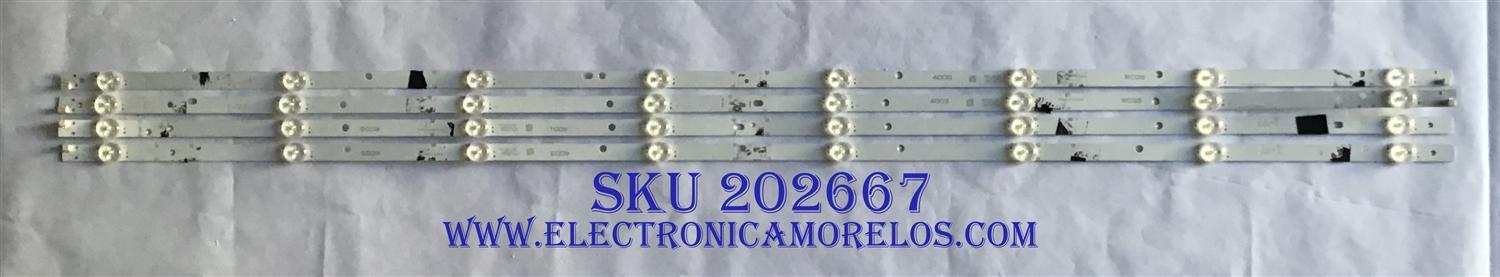 KIT DE LED´S PARA TV VIZIO (4 PIEZAS) / IC-BVZAA48D828 / IC-BVZAA48D828A / 0981010031D1 / IC-BVZAA48D828B / 0981010031D2 / IC-BVZAA48D828C / 0981010031D3 / IC-BVZAA48D828D / 0981010031D4 / PANEL LSC480HN08-802 / MODELO D48F-E0