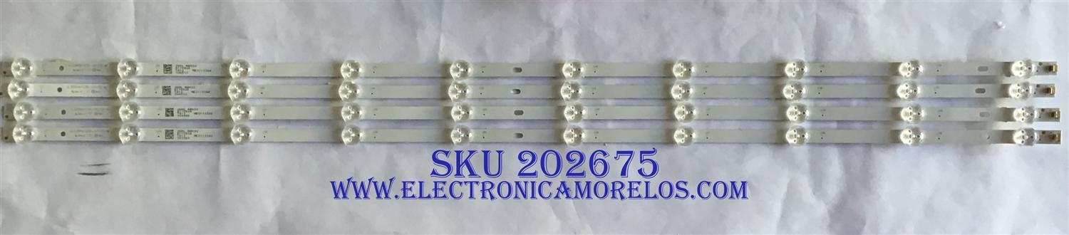 KIT DE LED´S PARA TV RCA (4 PIEZAS) / AE0110344 / JL.D395A1235-031CS-M / D170924 / 26AL  A8M30 / PANEL LSC400HN08 / MODELO RLDEDV4001-A-C A1709