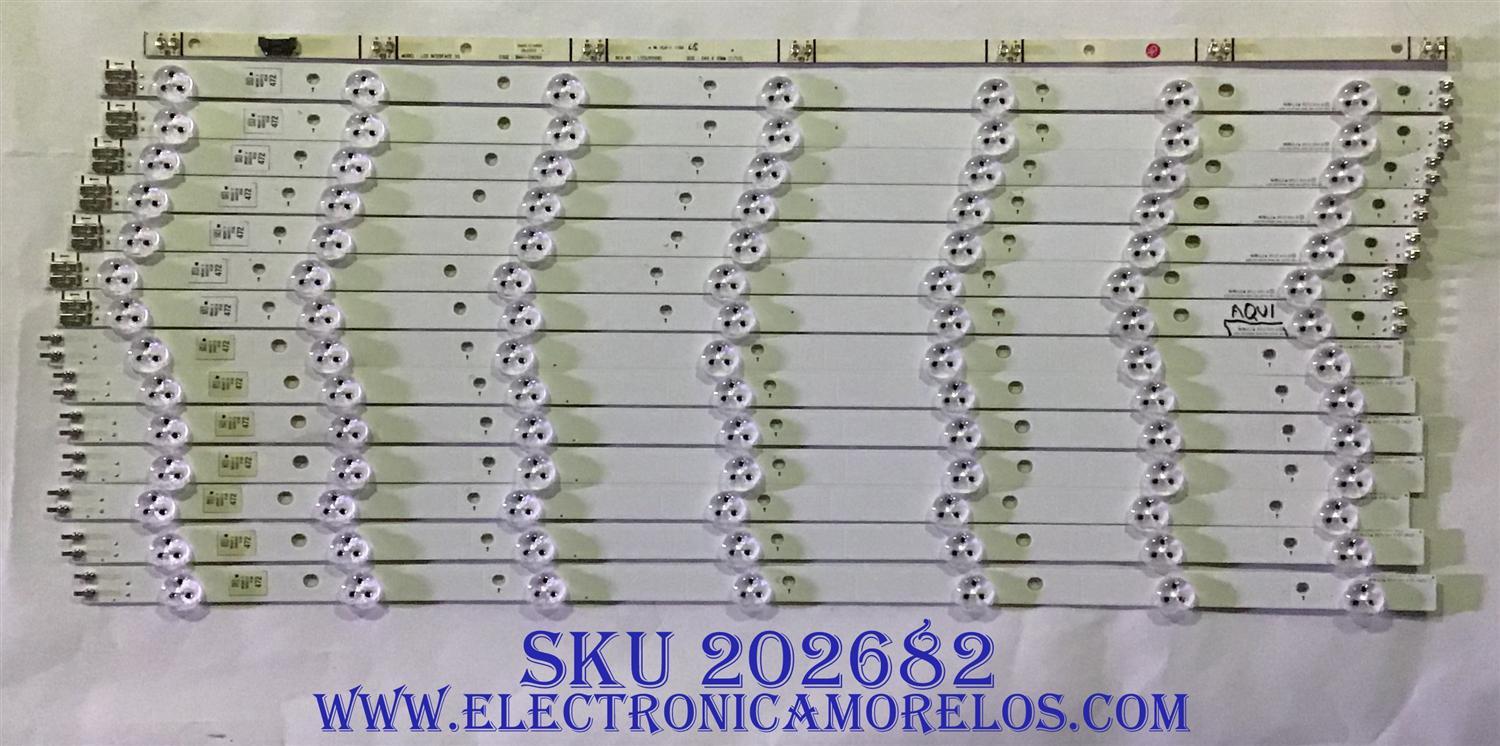 KIT DE LED'S PARA TV SAMSUNG (14 PIEZAS) / SLED 2012SVS55 3228 RIGHT07 REV1.1 120410 / SLED 2012SVS55 3228 FHD LEFT07 REV1.1 120410 / PANEL'S DE550CGM-C1 / LTJ550HW12-V / MODELO UN55EH6000FXZA
