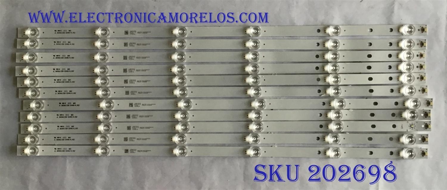 KIT DE LED´S PARA TV VIZIO ((INCOMPLETO SOLO 11 PIEZAS)) / NUMERO DE PARTE JL.D65061330-324AS-M_V02 / JL.D65061330-324AS-M / 70401-00505 / PANEL BOEI650WQ1 / MODELO D65X-G4