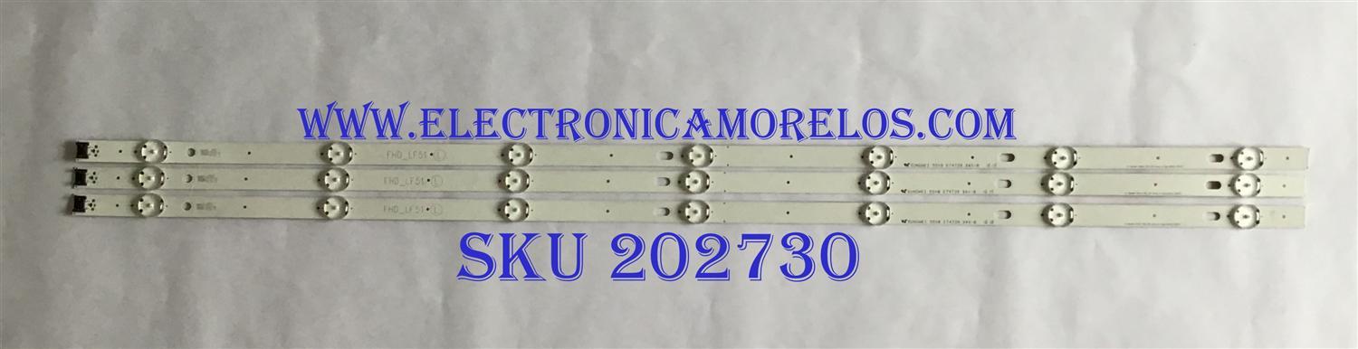 KIT DE LED'S PARA TV LG (3 PIEZAS) / FHD_LF51 / LG INNOTEK 43 INCH FHD_LED ARRA_A-TYPE_REV0.0_150713 / PANEL NC430DUE / MODELO 43LH570A - Imagen 1