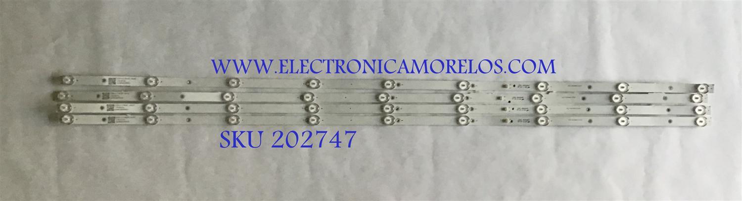 KIT DE LED'S PARA TV HAIER (4 PIEZAS) / ZX50-A-Z-8619C / 8149010050010 / 17B-D4-R1 / ZX50ZC332M09A0V0-T700 / PANEL CN500XB0313 / MODELO 50H2500A / 99 CM / 