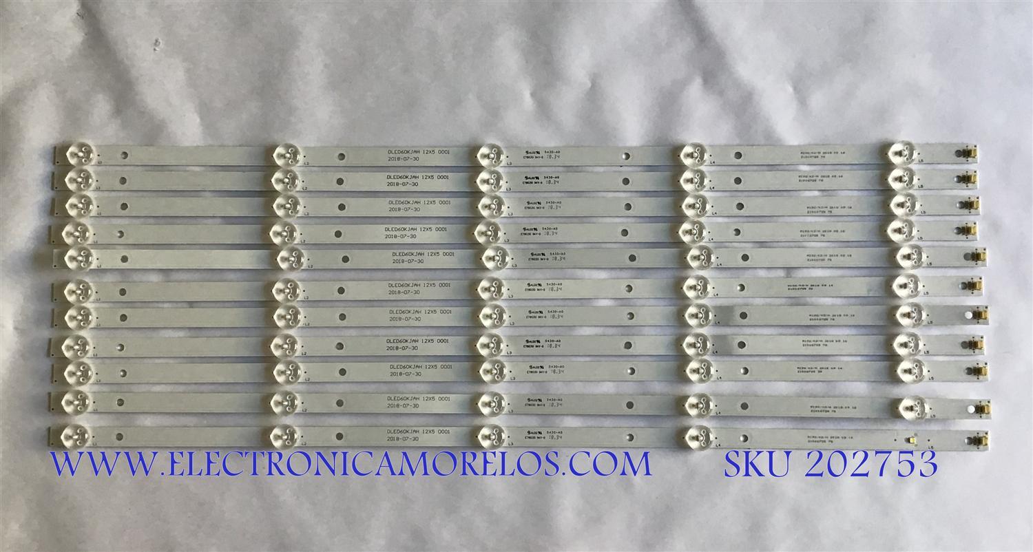 KIT DE LED'S PARA TV SEIKI ((INCOMPLETO SOLO 11 PZ)) / DLED60KJAH / 21006728 / MODELO SC-60UK850N