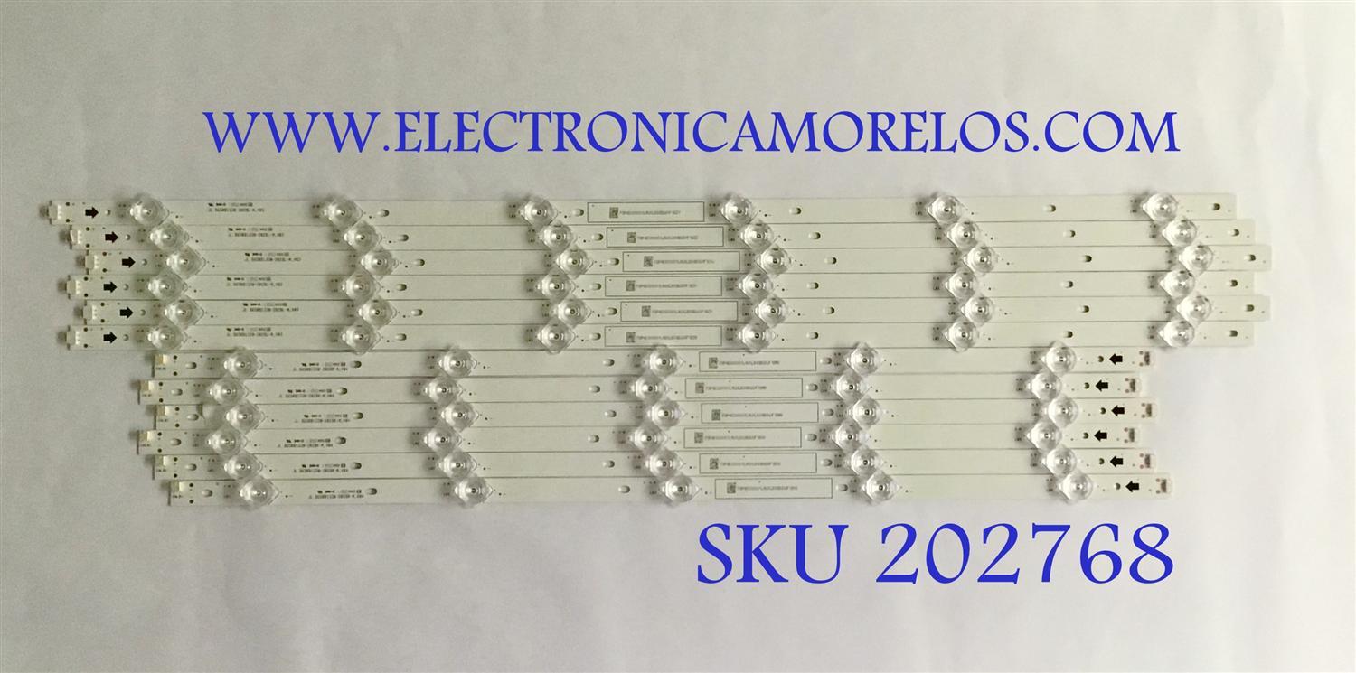 KIT DE LED'S PARA TV VIZIO (12 PIEZAS) NUMERO DE PARTE JL.D650B1330-202B / JL.D650B1330-202BR-M_V04 / JL.D650B1330-202BL-M_V03 / PANEL'S V650DJ4-D03 / V650DJ4-C03 / MODELOS V655-G9 / V655-H19 LINIZCRW / LINIZCNW  / V655-H9