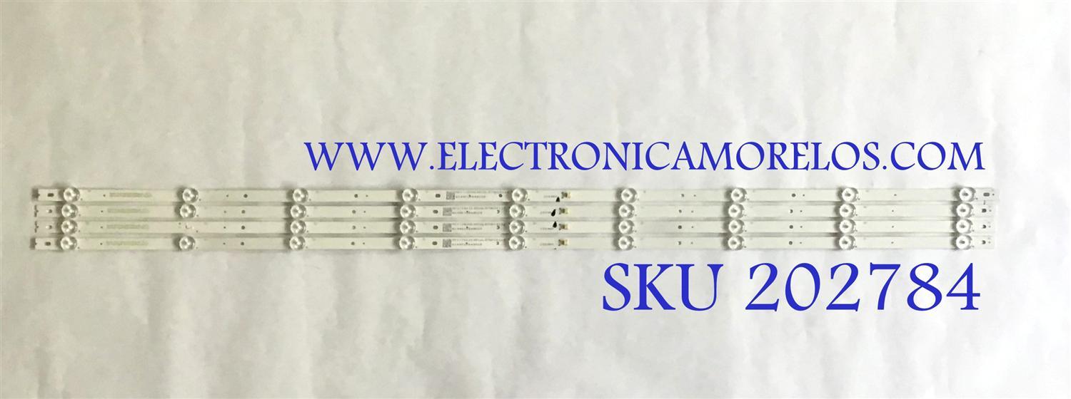 KIT DE LED'S PARA TV VIOS (4 PIEZAS) / CRH-K49T700N / CRH-K49T700NS3030T040984A / 8149010649028 / 203960 / PANEL CN49CN7280  / MODELO TV4919K / 95 CM / 