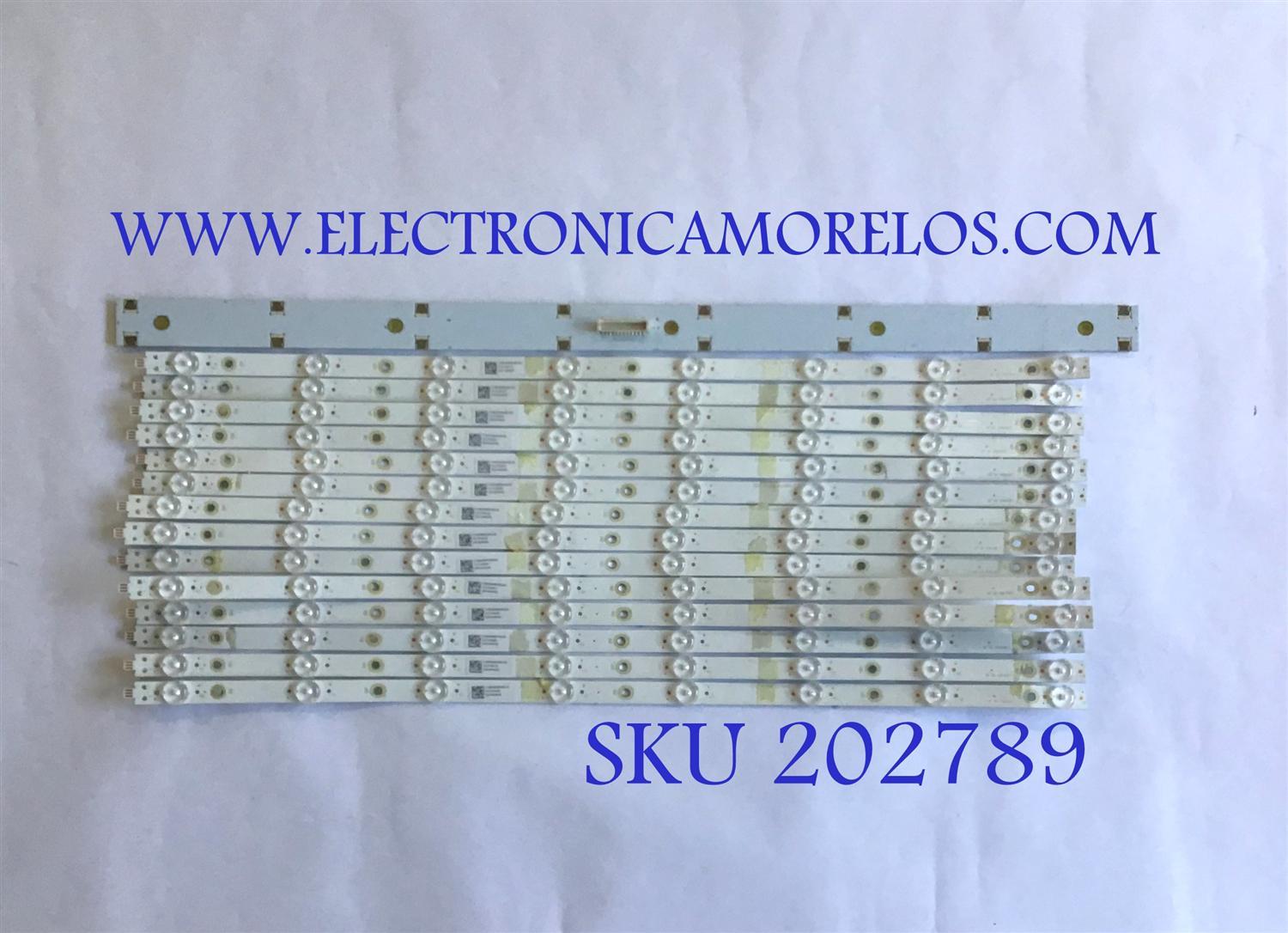 KIT DE LED'S PARA TV VIZIO (16 PIEZAS) / NUMERO DE PARTE LB50103 V0_00 / LB50103 / 210BZ08D0B339CL00L / 19127040247 / 200F3000004E / PANEL  TPT500U1 / TPT500U1 -QVN03.U / TPT500B5 / MODELO M50Q7-H1 / M507-G1