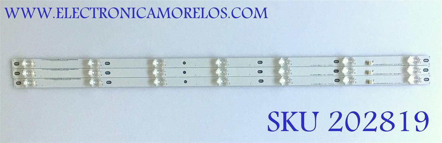 KIT DE LED'S PARA TV VIZIO (3 PIEZAS) / PC65276C / AAIKB000002TX / PANEL V400HJ9-D03 / MODELOS D40F-G9 / D40F-G9 LINIXTAV