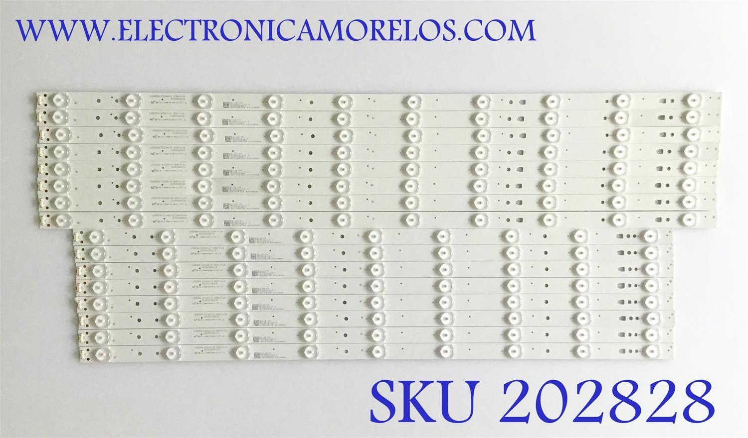 KIT DE LED'S PARA TV JVC (16 PIEZAS) / 30365009219 / LED65D9-ZC21AG-01 / 65000M06 / PANEL LSC650FN04 / MODELO LT-65MA877