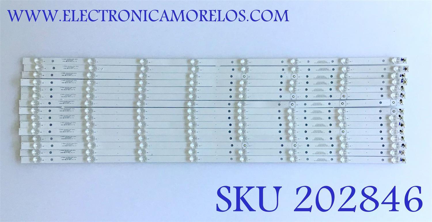 KIT DE LED'S PARA TV RCA / 261501004350 / 12-78C800-15X8-858X15-0D22-180319 / 230101010310 / YF-H02P003JE3D / PANEL LSC780FF01-W01 / MODELO RTU7877-B / 86 CM /        