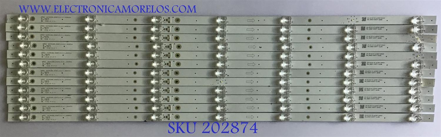 KIT DE LEDS  PARA TV TCL ( 12 PZ ) / GI75LB08 / 4C-LB7507-ZM03J / GI75LB08_3030F2.1D_V1_20181016 / PANEL LVU750NDBL / MODELO 75R615