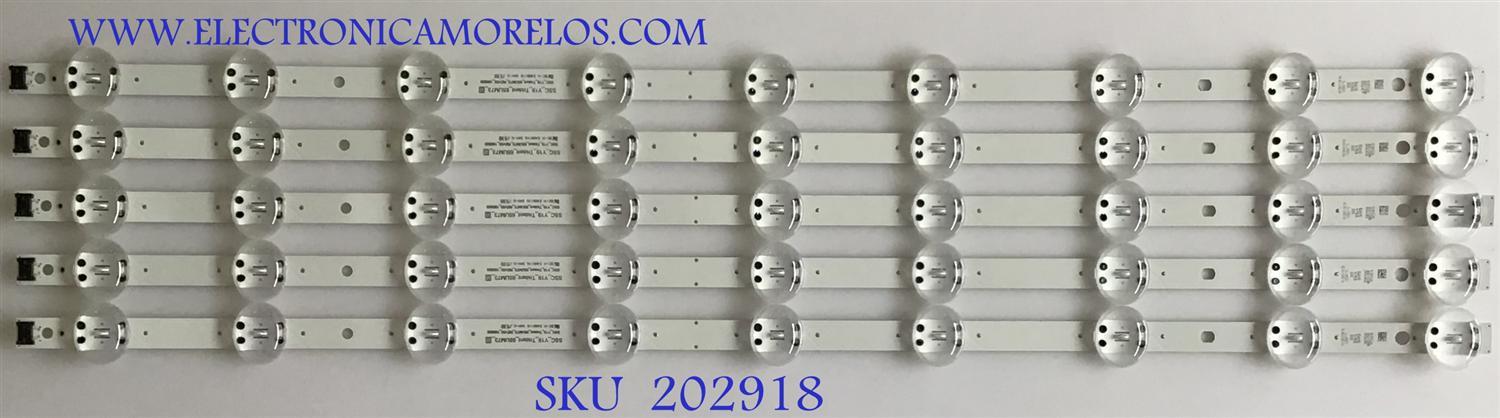 KIT DE LED'S PARA TV LG (5 PIEZAS) / EAV64755201 / SSC_Y19_TRIDENT_65UM73 / 21V3B / PANEL NC650DQG-AAHX3 / MODELO 65UM7300AUE 71.3 CM