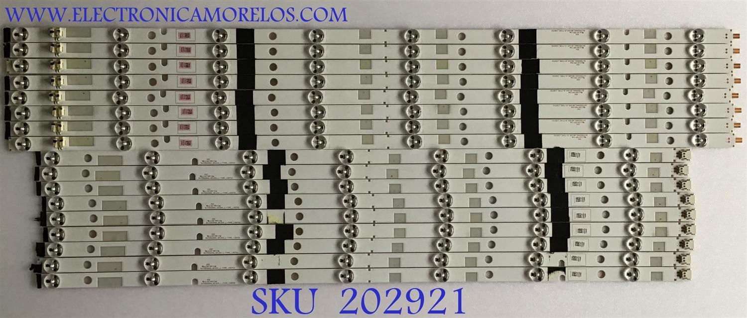 KIT DE LEDS PARA TV TOSHIBA (16 PIEZAS) / SV550AA0 / SV550AA0_REV04_L-TYPE_130710 / SV550AA0_REV04_R-TYPE_130710 / PANEL LC550DUK (SG)(K2) / 55L7500U