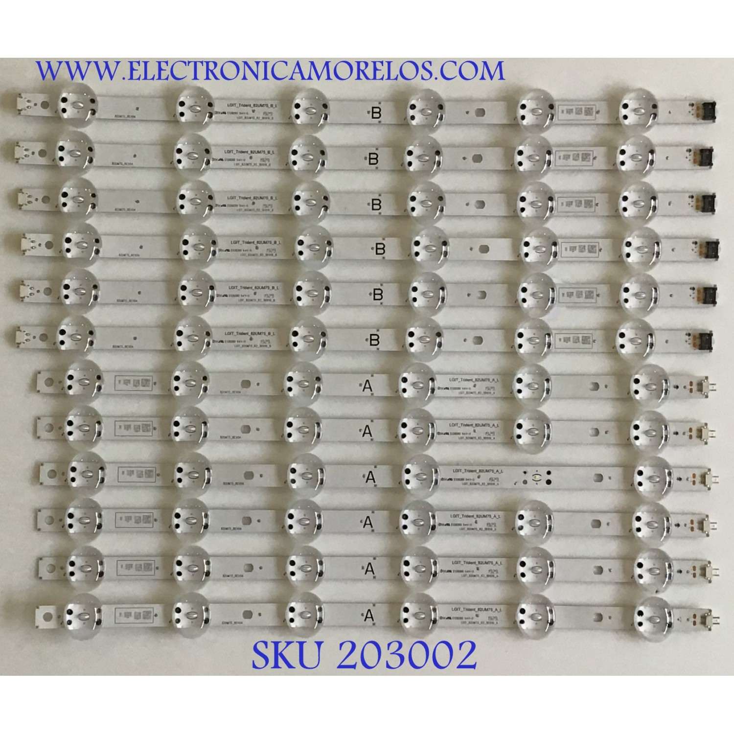 KIT DE LEDS PARA TV LG (12 PIEZAS) / EAV64592901 / EAV64592801 / LGIT_TRIDENT_82UM75_B_L / 1761B / PANEL HC820DQF-VCXR1-211X / MODELO 82UM8070PUA.BUSJLJR