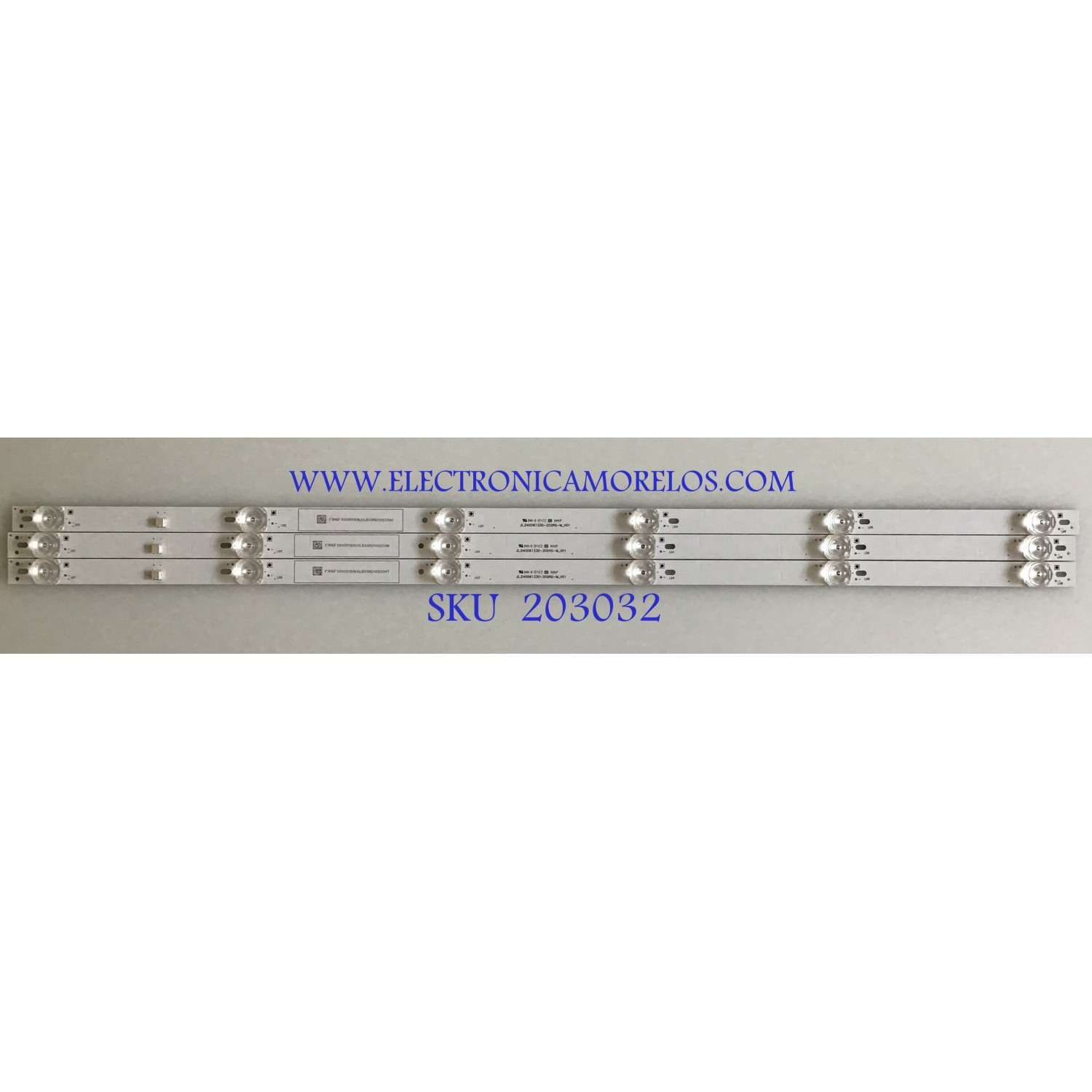 KIT DE LED'S PARA TV SANYO ((3 PIEZAS)) / NUMERO DE PARTE JL.D40061330-202AS-M_V01 / D40061330-202AS / ABL20U2-40FX / PANEL V400HJ9-D03 REV.C1 / MODELOS FW40D48F / FW40D48F TA3 / V405-H19 LINIZALW / 400AM7HD / 40ME338V/F7