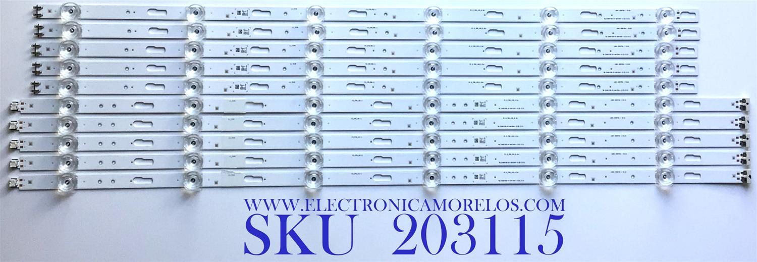 KIT DE LED'S PARA TV SAMSUNG ((10 PIEZAS)) / NUMERO DE PARTE BN96-50313A / BN96-50314A / 50313A / 50314A / SVC650AG6_R / SVC650AG6_L / LM41-00875A / LM41-00876A / MODELOS UN65TU60 / UN65TU80 / UN65TU82 / UN65TU / UN65CU