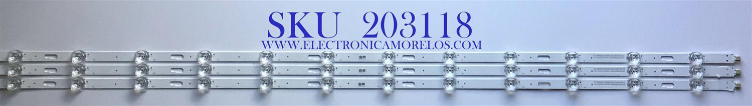 KIT DE LED'S PARA TV SAMSUNG ((3 PIEZAS)) / NUMERO DE PARTE 261501010083 / 30-50-0D23-3X12-966X12.5-200624-1.5 / 30-50-0D23-3X12-966 / E493461 / 2032 / PANEL CY-BT050HGPR1V / DISPLAY CC500PV6D VER.01 / MODELO UN50TU8000 / UN50TU8000FXZA LA09