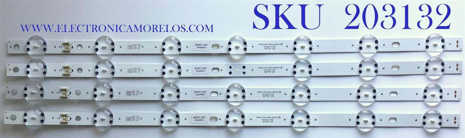 KIT DE LEDS PARA TV LG ORIGINAL 4 PIEZAS / NUMERO DE PARTE EAV64998101 / LEDAZ_Y20_Trident_50UN73_H / LEDAZ Y20 Trident 50UN73 R1.0 / 50UN73_HKC / PANEL NC500DQE-VHHXA / MODELOS 50UN7000PUC / 50UN6950ZUF