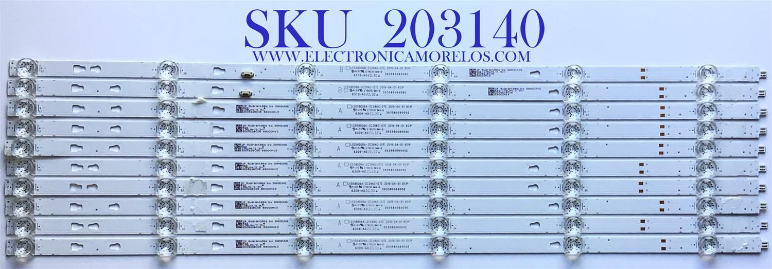 KIT DE LEDS PARA TV JVC ORIGINAL 10 PIEZAS / NUMERO DE PARTE LED58D06A / LED58D06B / LED58D06A-ZC29AG-07E / LED58D06B-ZC29AG-07E / 30358006005E / 30358006006E / PANEL CC580PV7D / CC580PV4D VER.03 / MODELO LT-58MAW595  AAP / WR58UX4019
