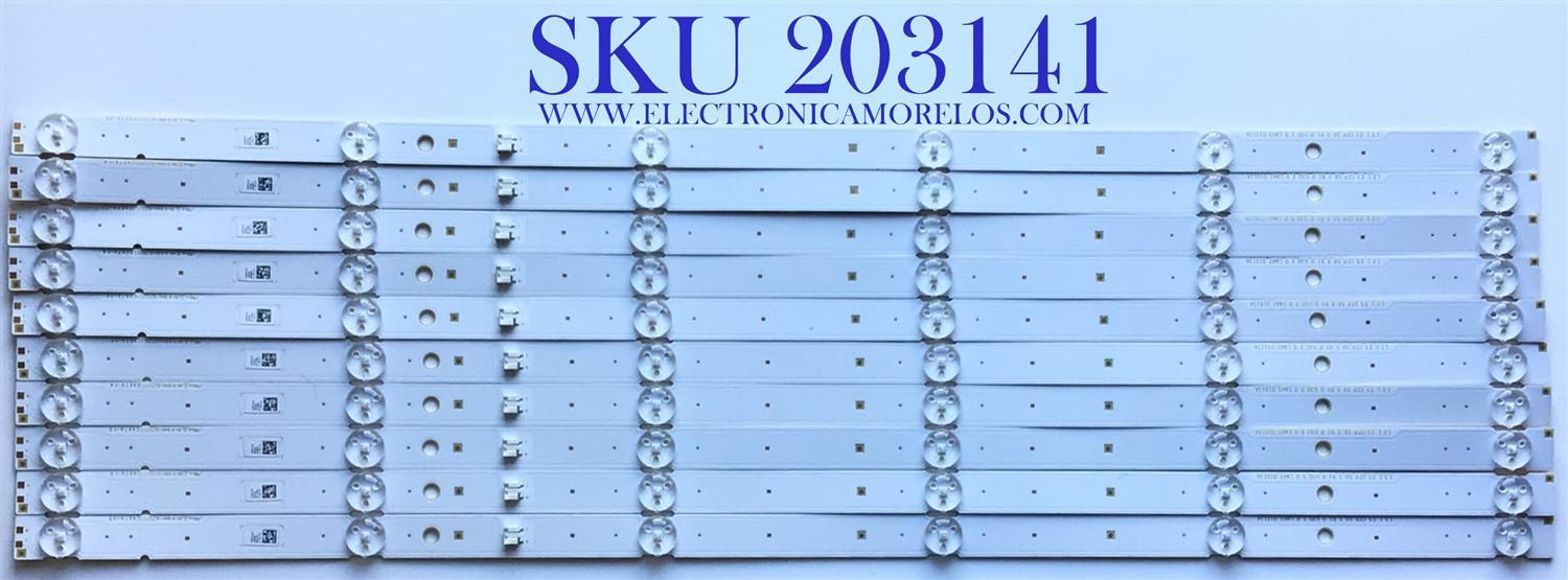 KIT DE LED'S PARA TV SONY (10 PIEZAS) / NUMERO DE PARTE L3_L_E5_CFP_S6_1_R1.0U3Q_1.0_LM41_01013A / U7L031 / U7L022 / C467A-01 / PANEL YSAF055CNS01 / MODELO KD-55X75CH / KD55X75CH