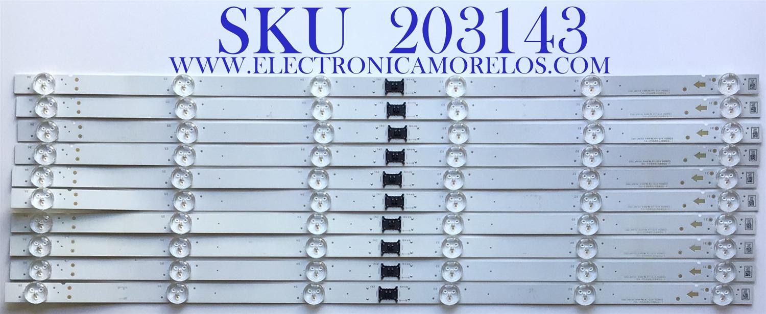 KIT DE LED'S PARA TV SONY (10 PIEZAS) / NUMERO DE PARTE  I-5500SY80062-VC / E330254   XYS-10 / FW2CN / PANEL HV550QUB-N5M / YSAF055CNO01 / MODELO XBR-55X800H 
