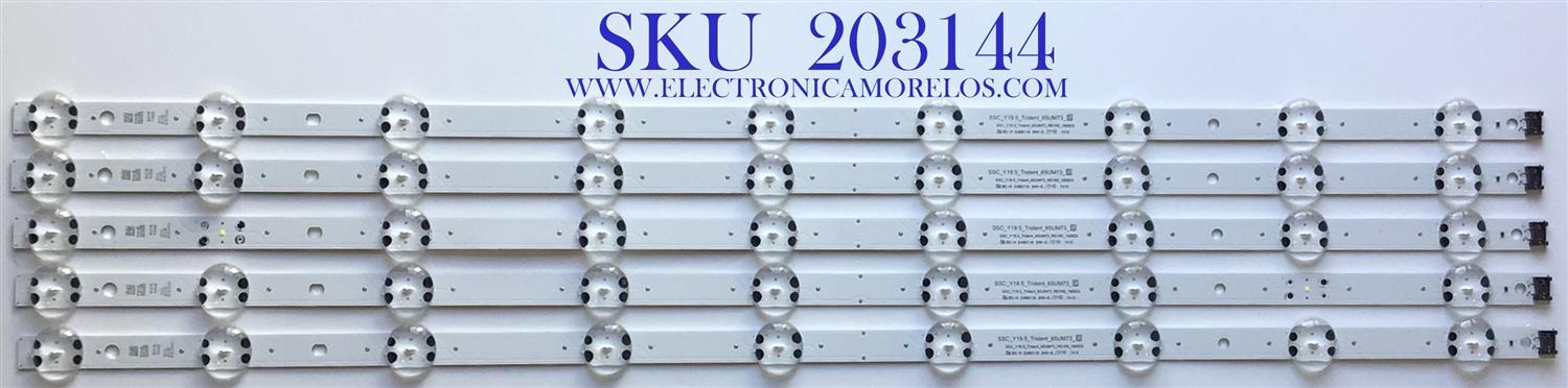 KIT DE LEDS PARA TV LG ORIGINAL 5 PIEZAS / NUMERO DE PARTE  EAV64992901 / SSC_Y19.5_Trident_65UM73_S / SSC_Y19.5_Trident_65UM73_REV00_190823 / E469119 / PANEL NC650DQG-ABHX7 / MODELO 65UN7300AUD