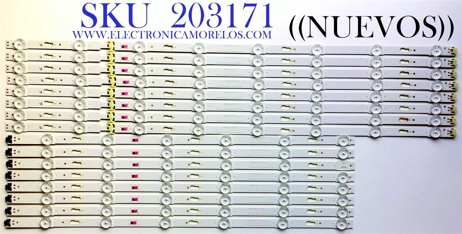 KIT DE LED'S NUEVO PARA TV SAMSUNG (16 PIEZAS) BN96-39667A / BN96-49668A / 39667A / 49668A / S_5U75_65_FL_R6_REV1.4_150514_LM41-00121E / S_5U75_65_FL_L8_REV1.4_150514_LM41-00121F / PANEL'S CY-GK065HGNVCH / CY-GK065HGNVEH / MODELOS UN65KU630D / UN65KU6300
