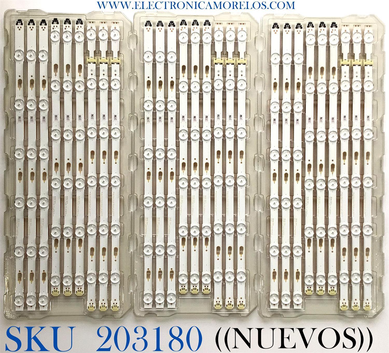 KIT DE LEDS PARA TV SAMSUNG NUEVOS / 27 PZ ORIGINAL / BN96-34763A / BN96-34764A / BN96-34765A / 34763A / 34764A / LM41-00121J  / PANEL CY-GJ075HGLVBH / MODELO UN75JU641DFXZA