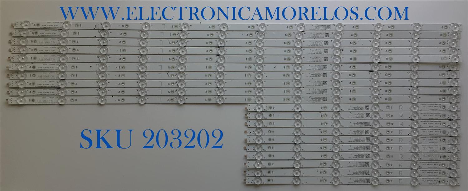 KIT DE LED'S PARA TV VIZIO (20 PIEZAS) / NUMERO DE PARTE NS0317 / LB-GM3030-GJVIZIO6510X18VB20-L-S / LB-GM3030-GJVIZIO6510X18VB20-R-S / 210BZ06DRB339CF04X / 50B2000NDM9N / 65VB20-L / 65VB20-R / PANEL TPT650UA-QVN07.U / MODELO M65Q7-H1 - Imagen 1