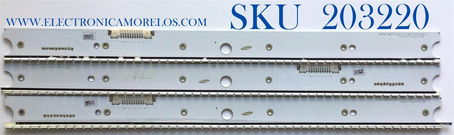 KIT DE LED'S PARA TV ((INCOMPLETO SOLO 3 PIEZAS)) SAMSUNG / NUMERO DE PARTE BN96-34776A / BN96-34777A / S_5N9_65_SFL_A52_V1.1_151013 / S_5N9_65_SFL_B52_V1.1_141113 / PANEL CY-XJ065FLLV2H / MODELOS UN65JS850DFXZA / UN65JS8500F / UN65JS9000F / UN65JS8500F