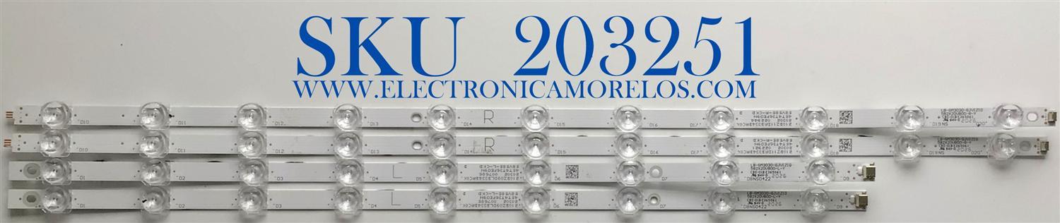 KIT DE LED'S PARA TV VIZIO (4 PIEZAS) / NUMERO DE PARTE  LB-GM3030-GJVIZIO582X20VB00 / LB-GM3030-GJVIZIO582X20VB00-R-Y / LB-GM3030-GJVIZIO582X20VB00-L-Y / 210BZ11DRB334 / 58V585-R-CKD /58V585-L-CKD PANEL TPT580B5 / MODELO V585-H11