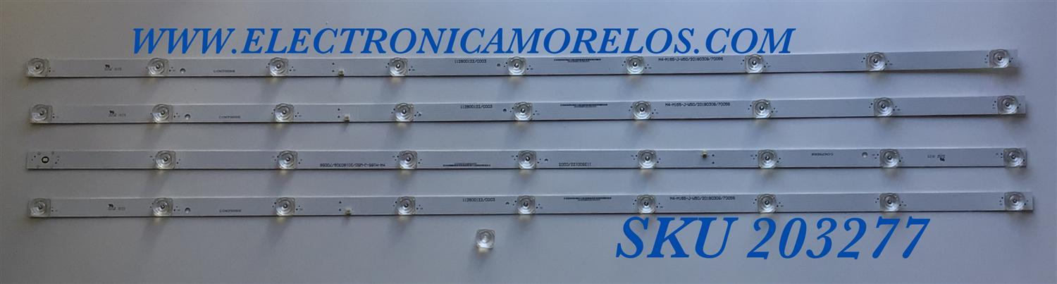 KIT DE LED'S PARA TV ELEMENT (4 PIEZAS) / NUMERO DE PARTE C-CNCF50D938 / 112600122/C003 / M4-M165-J-W50 / 20180309 / 70056 / PANEL V500HJ1-PE8 / T500-TGF-DLED / MODELO E25W5018