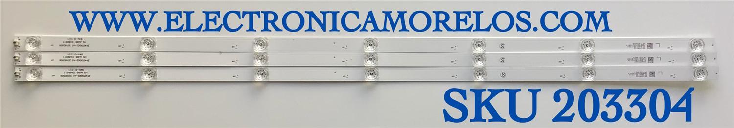 KIT DE LED'S PARA TV ELEMENT (3 PIEZAS) / NUMERO DE PARTE 3P40TA002-A1 / 3P40TA002-A1 20180509 / 4640TA002 / PANEL T395-TAF-DLED / MODELO E25W3918 / ELST4017  J8H0M