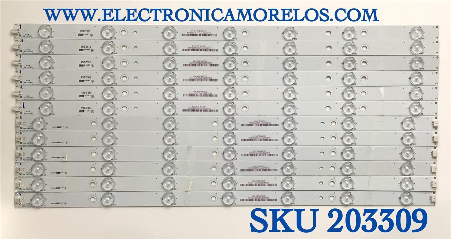 KIT DE LED'S PARA TV VIZIO (12 PIEZAS) / NUMERO DE PARTE 130926-WS-550-014 / 131007-WS-550-014 / 130926-WS-550-014-LAKERS-A5-L / 131007-WS-550-014-LAKERS-A5-R / 5638005B71G / PANEL T550HVN03.0 / MODELO E550I-B2