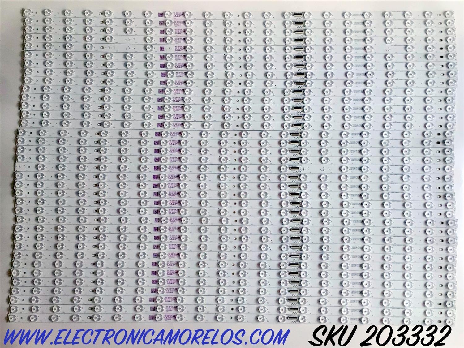 KIT DE LED'S PARA TV VIZIO (36 PIEZAS) NUMERO DE PARTE LBM850M0122-Q-4 / 58.85T15.001 / EVERLIGHT LBM850M0122-Q-4(HF)(0) / T850QVF06.0 / 033ZW14 / PANEL T850QVF06-0 / MODELO P85QX-H1