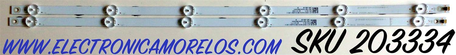 KIT DE LED'S PARA TV VIZIO (2 PIEZAS) / NUMERO DE PARTE GJVIZIO322X6VB39 / LB-DM3030-GJVIZIO322X6VB39-J / LB-DM3030-GJVIZIO322X6VB39-T / 210BZ06D0B334BC05X / 32VB39 / PANEL TPT315B1-1B01.L S22A / MODELO D32F-G1