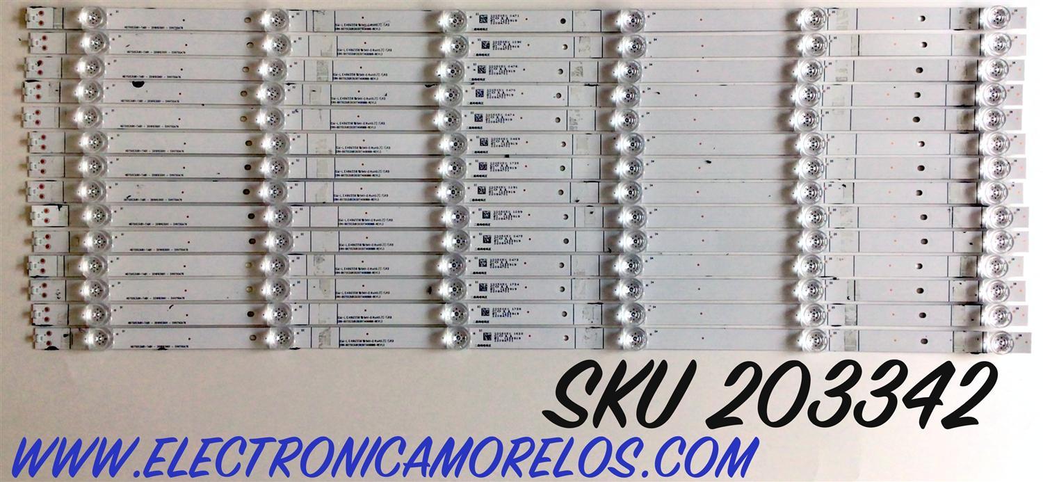 KIT DE LED'S PARA TV HISENSE (14 PIEZAS) / NUMERO DE PARTE SVH750A76 / CRH-BX75S3U813030T14069B8-REV1.3 / HD750S3U81-TAB1 / LE486558 / 2019103001 / PANEL HD750S3U72-TAB1\S2\GM\ROH / HV750QUB-F90 MODELOS 75H6570G / 75R6E3