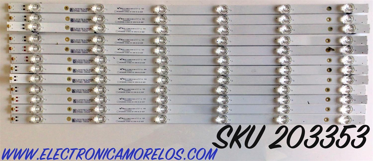 KIT DE LED'S PARA TV VIZIO (12 PIEZAS) / NUMERO DE PARTE 303HX650040 / HFSX65D06-ZC56AG-05 / HX650M09 / 200708AB04 / PANEL HV650QUB-F10 / MODELO V655-H4