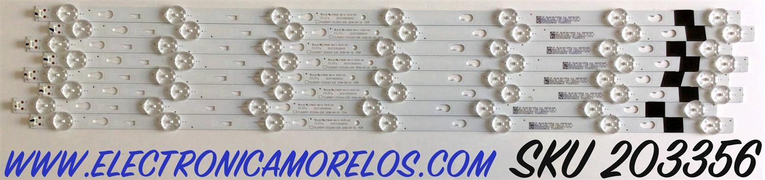 KIT DE LED'S PARA TV RCA (8 PIEZAS) / NUMERO DE PARTE 303TC650042 / TCL65D07-ZC22AG-03E / TC650M13 / 4C-LB650T-ZC9 / PANEL LVU650CSDX / MODELO RTRV 6527-C-US