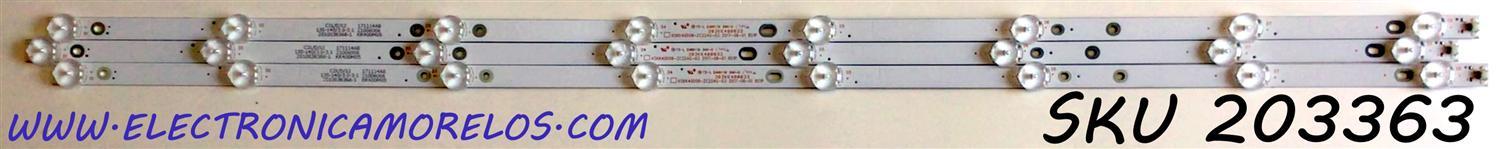 KIT DE LED'S PARA TV  ELEMENT (3 PIEZAS) / NUMERO DE PARTE 303KK400033 / KSKK40D08-ZC22AG-03 / KK400M05 / PANEL MD4012YTSF / MODELOS ELFW4017BF / ELST4017 J7G5M