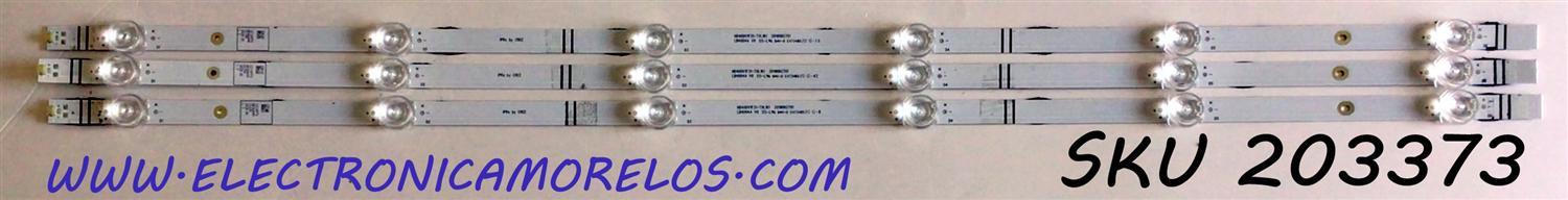 KIT DE LED'S PARA TV HISENSE (3 PIEZAS) / NUMERO DE PARTE 1214974 / LB4004A V0 / LB4004A / HD400V1F31-TXL1K1 / 201906701 / PANEL HD400VF31-TXL1/K1/S0/GM/ROH / MODELO 40H4030F1