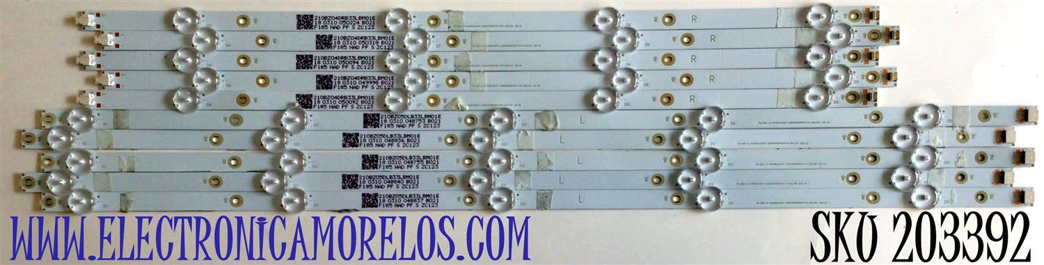KIT DE LED'S PARA TV ELEMENT ROKU (10 PIEZAS) / NUMERO DE PARTE LBM550M0501 / LBM550M0401 / LBM550M0501-PJ-4(L)(0)  / LBM550M0401-PK-4(R)(0) / 210BZ05DLB33LBM01E / F185 NAD PF S ZC123 / PANEL TPT550F2-PU2L01 / MODELOS E4SW5518RAU / E4SW5518