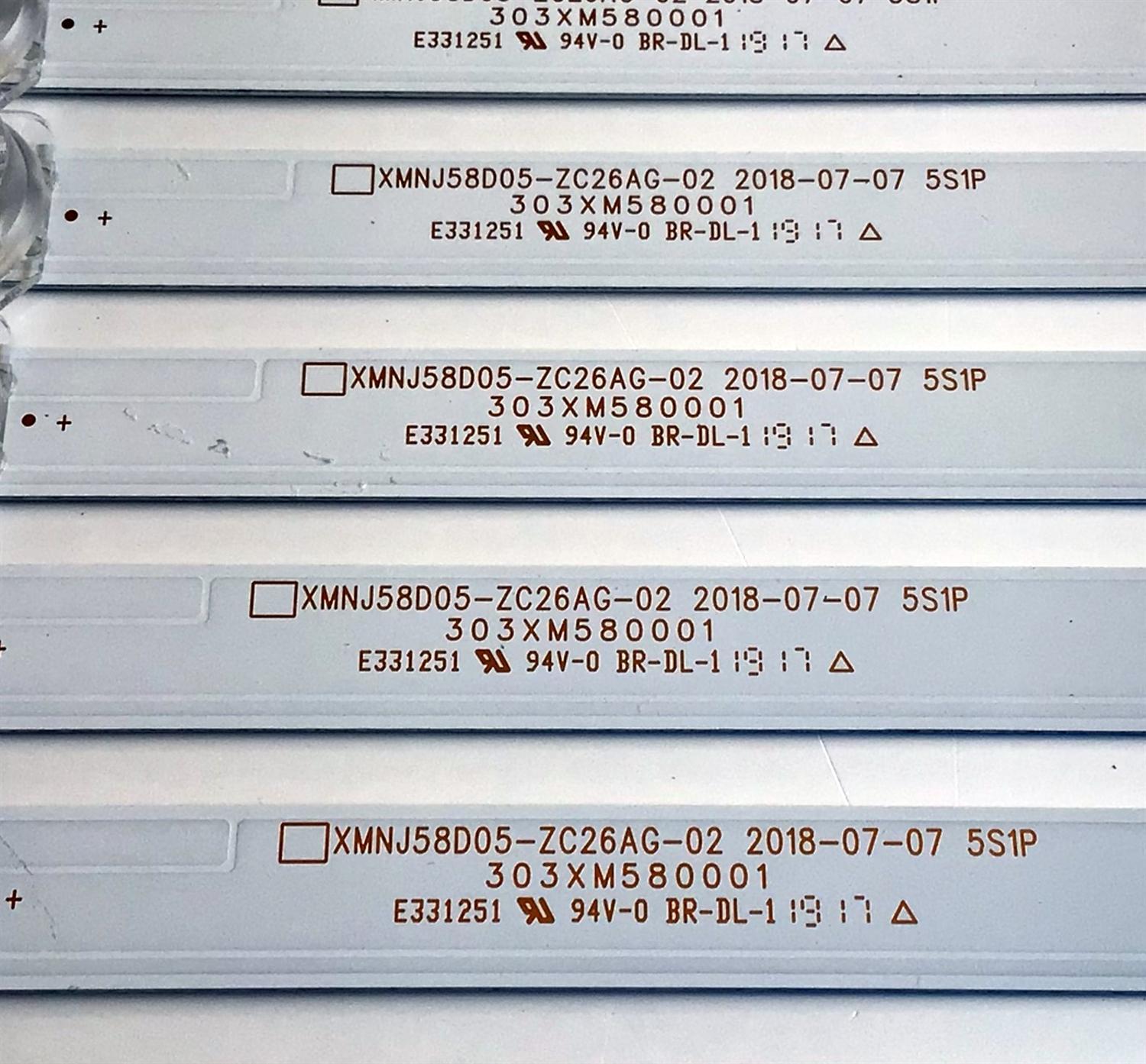 KIT DE LED'S PARA TV POLAROID (10 PIEZAS) / NUMERO DE PARTE XMNJ58D05-ZC26AG-02 / 303XM580001 / 532WY580M01 / 190423AB07 / 2010052475-4 / PANEL LK580PU1L02 / MODELO PTV58174KILLED - Imagen 3
