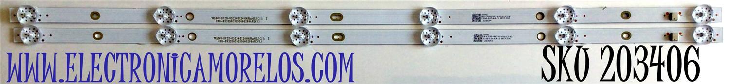 KIT DE LED'S PARA TV ONN (2 PIEZAS) / NUMERO DE PARTE LB-C320-D6C / LB-C320-D6C-X-H-6-12-X1 / CRH-BX32D6C3030060299AREV1.1 / 32D6C / 223554 / Y166-L05-KA-5  B07L1AJ / PANEL C320Y19-D6 / MODELO 100012589 (32 PULGADAS)