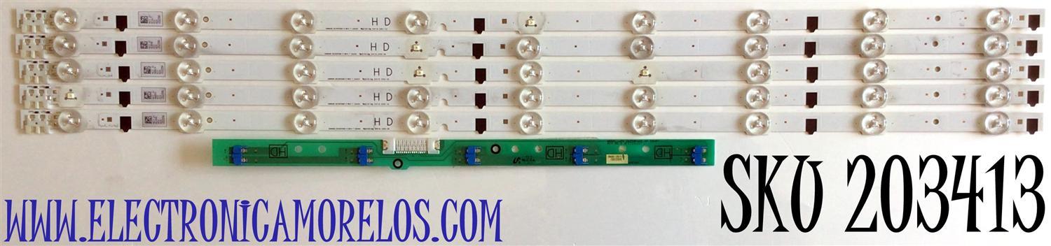 KIT DE LED'S PARA TV SAMSUNG (5 PIEZAS) / NUMERO DE PARTE 25299A / SAMSUNG 2013SVS32H 9 REV.17 / PANEL CY-HF320AGLV1H / MODELO UN32F4000