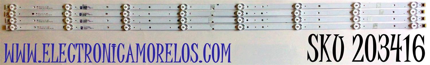 KIT DE LED'S PARA TV WESTINGHOUSE (4 PIEZAS)  / NUMERO DE PARTE JL.D50081330-032BS-M / JL.D50081330-032BS-M_V02 / 110-4000411 / 230202028950 / 20200418   19BEF530 / PANEL HK500WLEDM / MODELO WD50FB1200