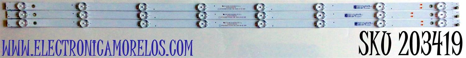 KIT DE LED'S PARA TV VIZIO (3 PIEZAS) NUMERO DE PARTE 303HX430033 / HFSX43D08-ZC22AG-04E / HX430M07 / PANEL'S BOEI430WU1 / MODELO D43FX-F4